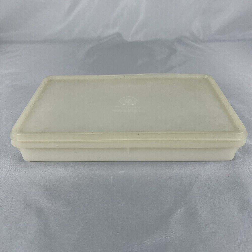 Vintage Tupperware 794-2 Bacon Deli Meat Keeper Container White Sheer Lid 795-20